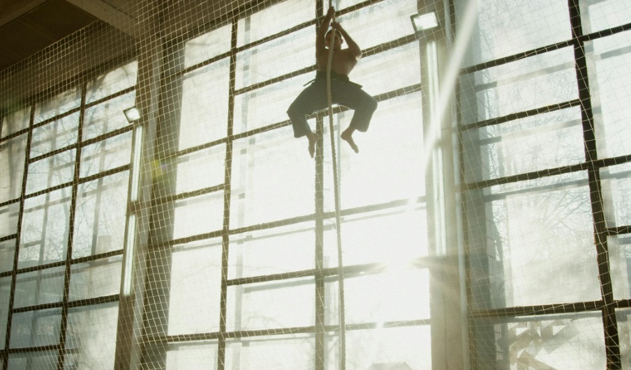 Rope Climbing in gymnastics Training